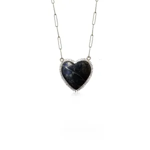14k Baguette Apache Heart Necklace