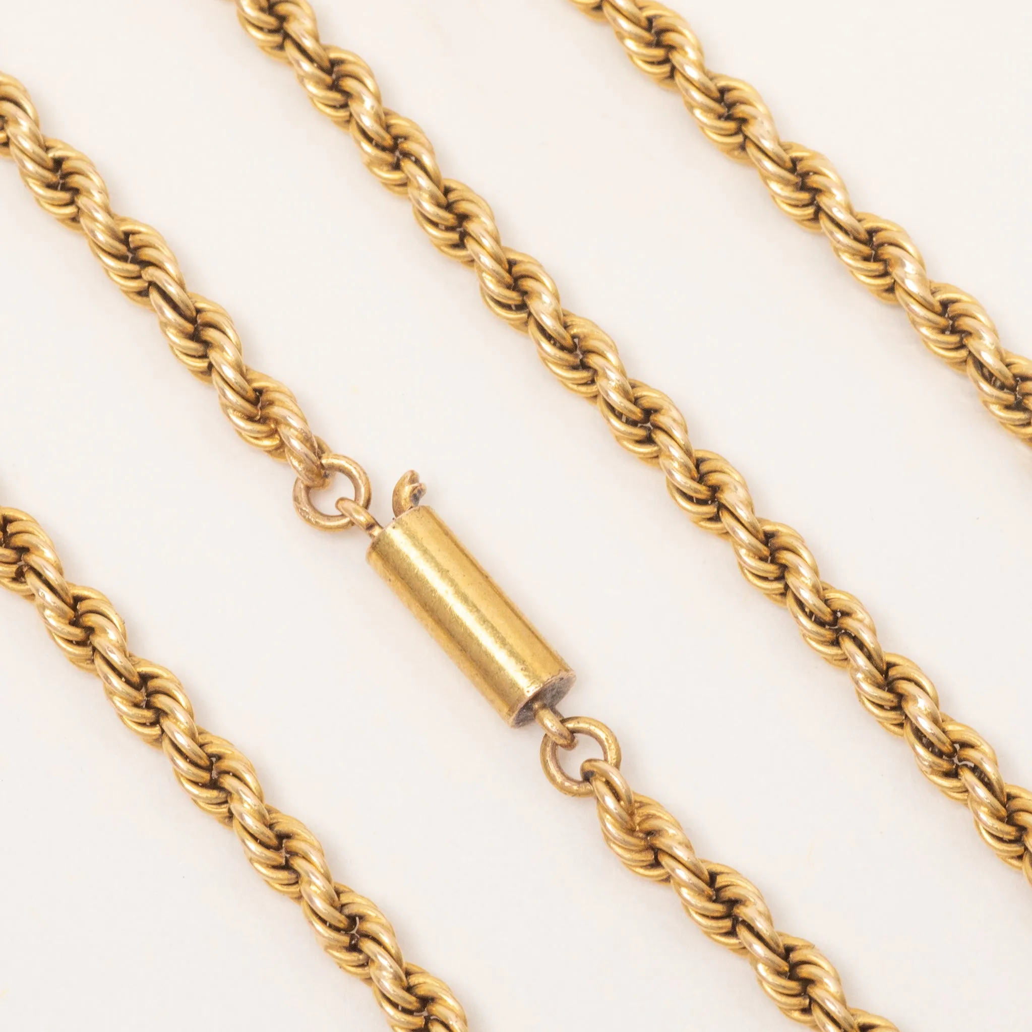 15" Antique 15ct Gold Twisted Rope Chain, 9.5g