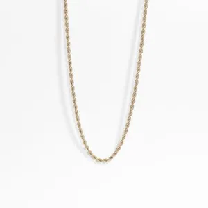 18K GOLD PVD ROPE CHAIN NECKLACE 18"