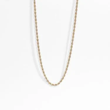 18K GOLD PVD ROPE CHAIN NECKLACE 18"