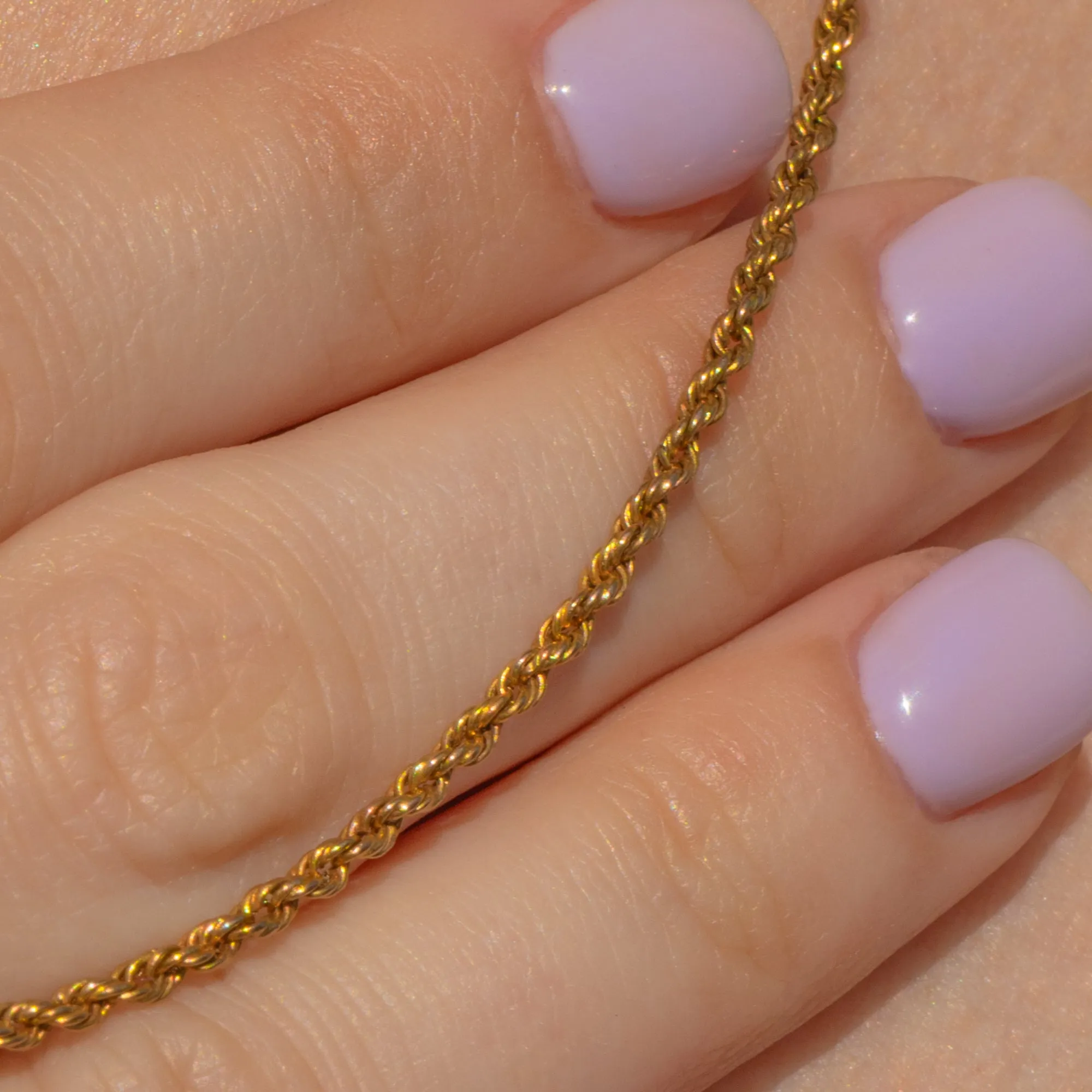 18" Antique 9ct Gold Twisted Rope Chain