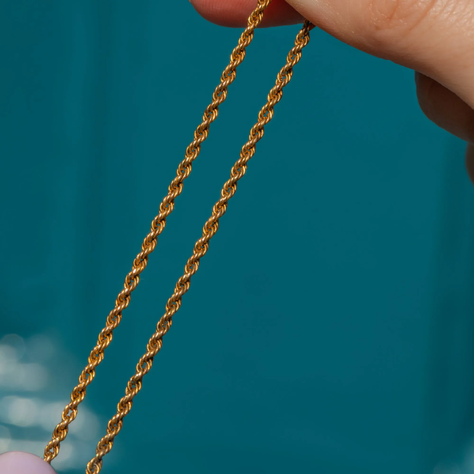 18" Antique 9ct Gold Twisted Rope Chain