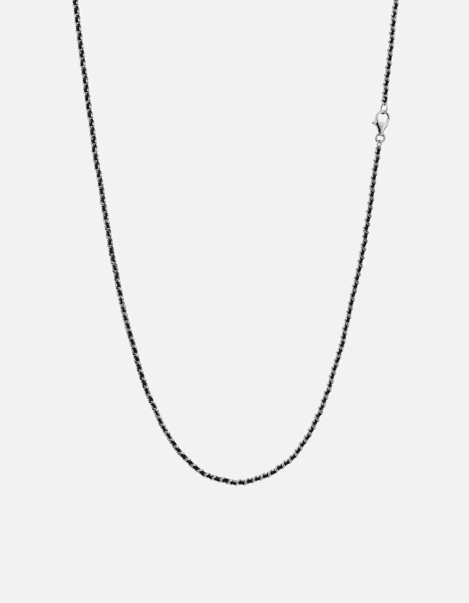 2mm Woven Chain Necklace, Sterling Silver