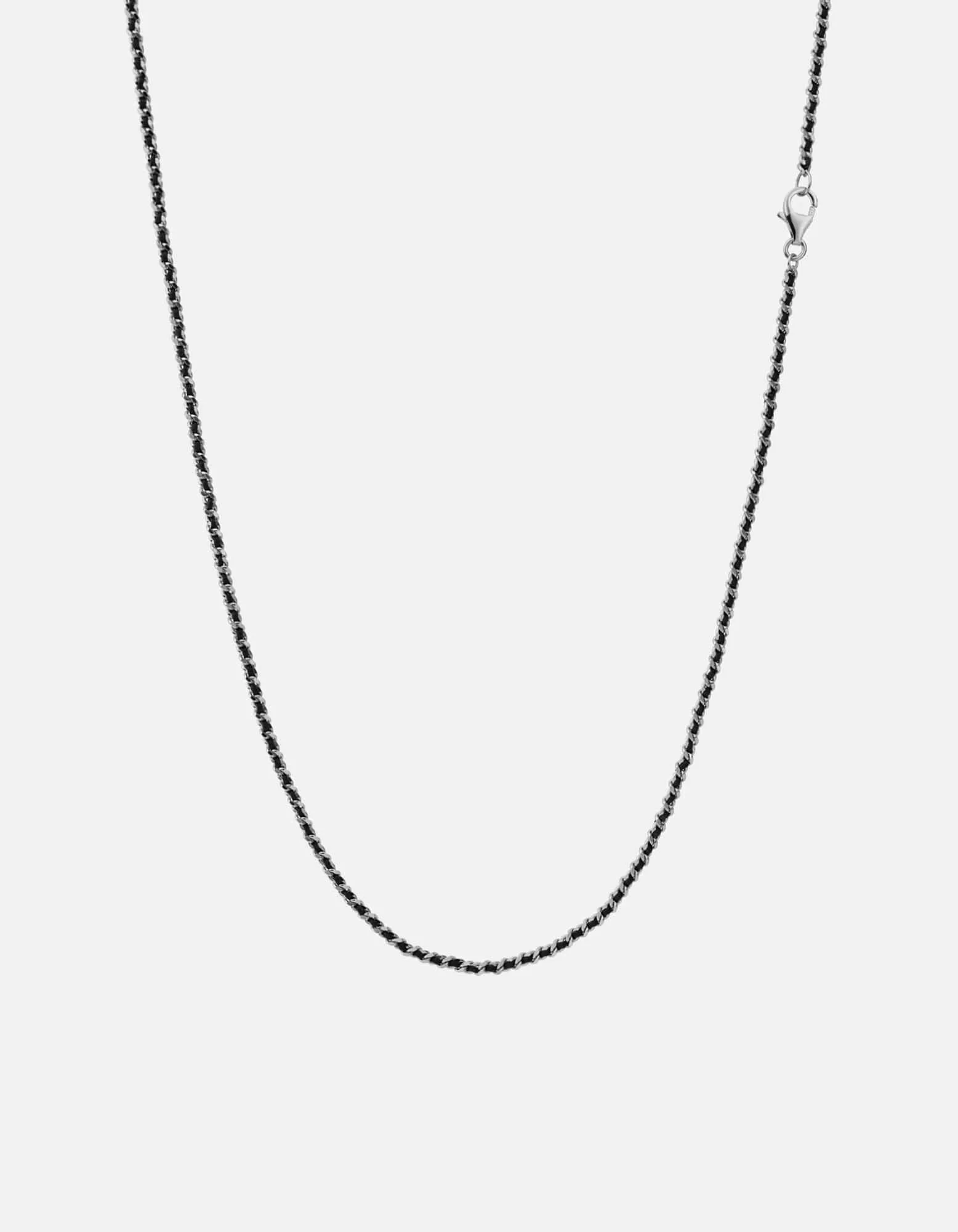 2mm Woven Chain Necklace, Sterling Silver