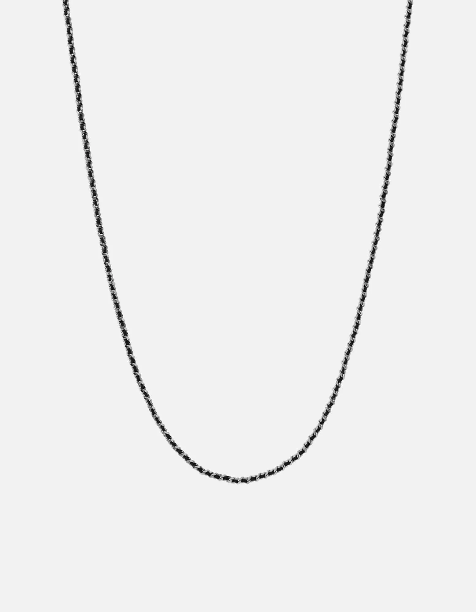 2mm Woven Chain Necklace, Sterling Silver