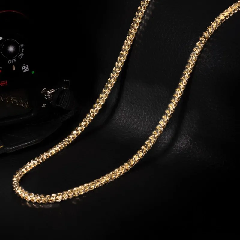 4mm Gold Filled Bonded Franco Chain Necklace 22 Inches
