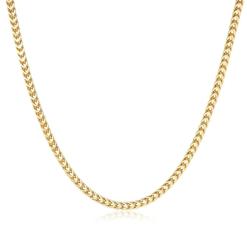 4mm Gold Filled Bonded Franco Chain Necklace 22 Inches