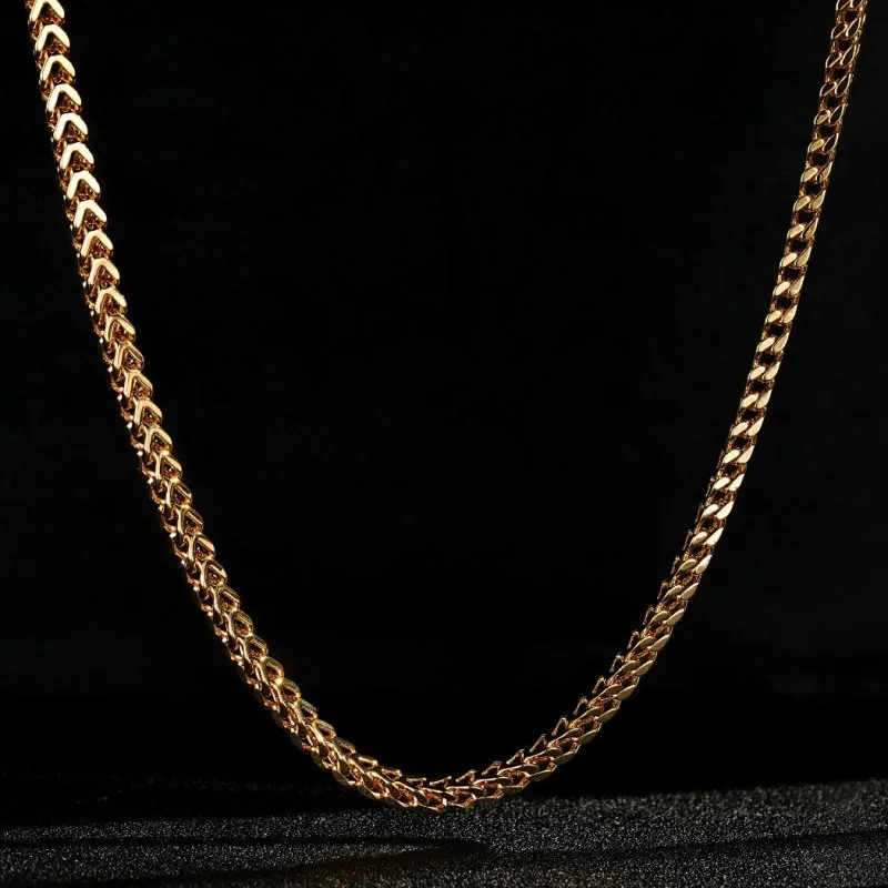 4mm Gold Filled Bonded Franco Chain Necklace 22 Inches