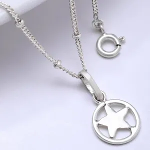 92.5 Silver Star loop Necklace