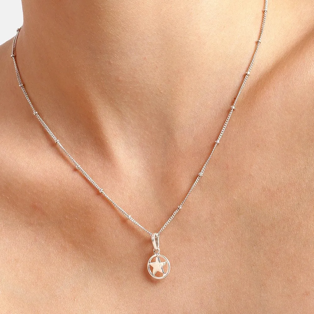 92.5 Silver Star loop Necklace