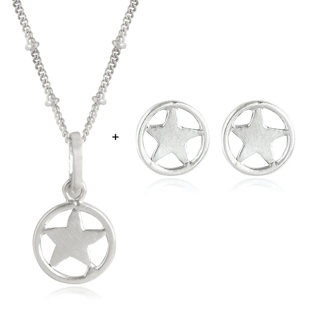 92.5 Silver Star loop Necklace