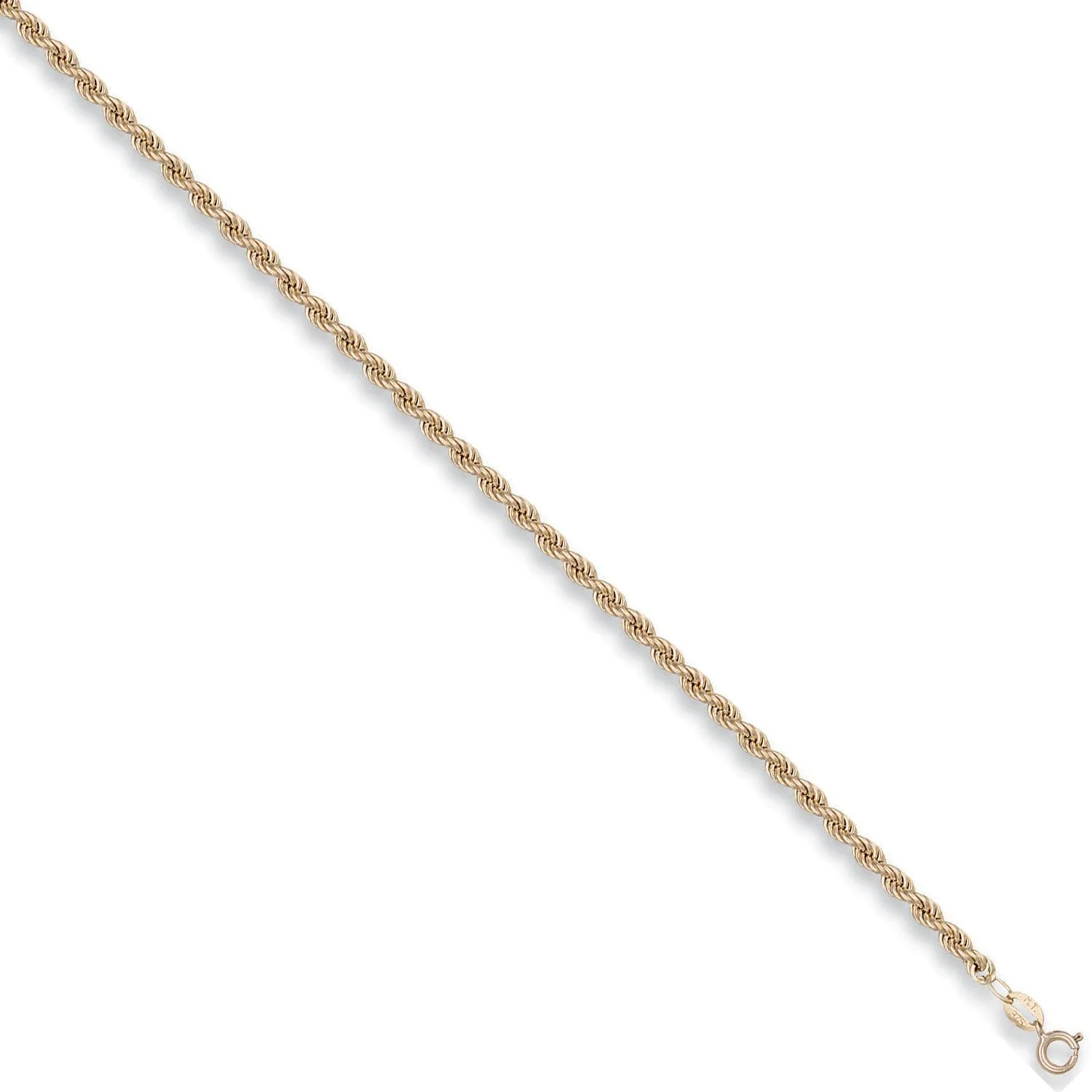 9ct Yellow Gold Hollow 3.2mm 28 Inch Rope Necklace 6.8g