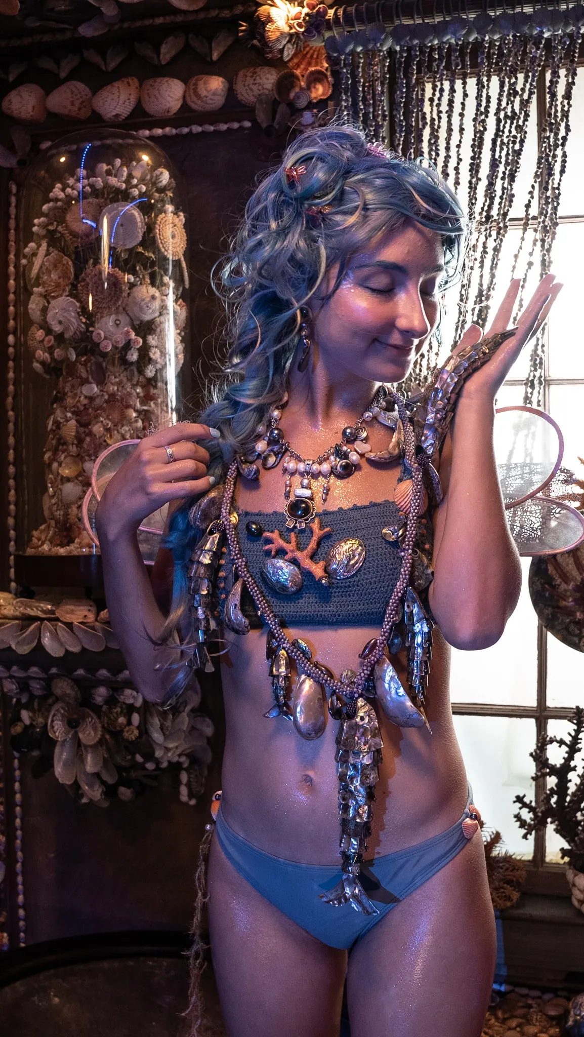Abalone and Pearl Upcycled Necklace