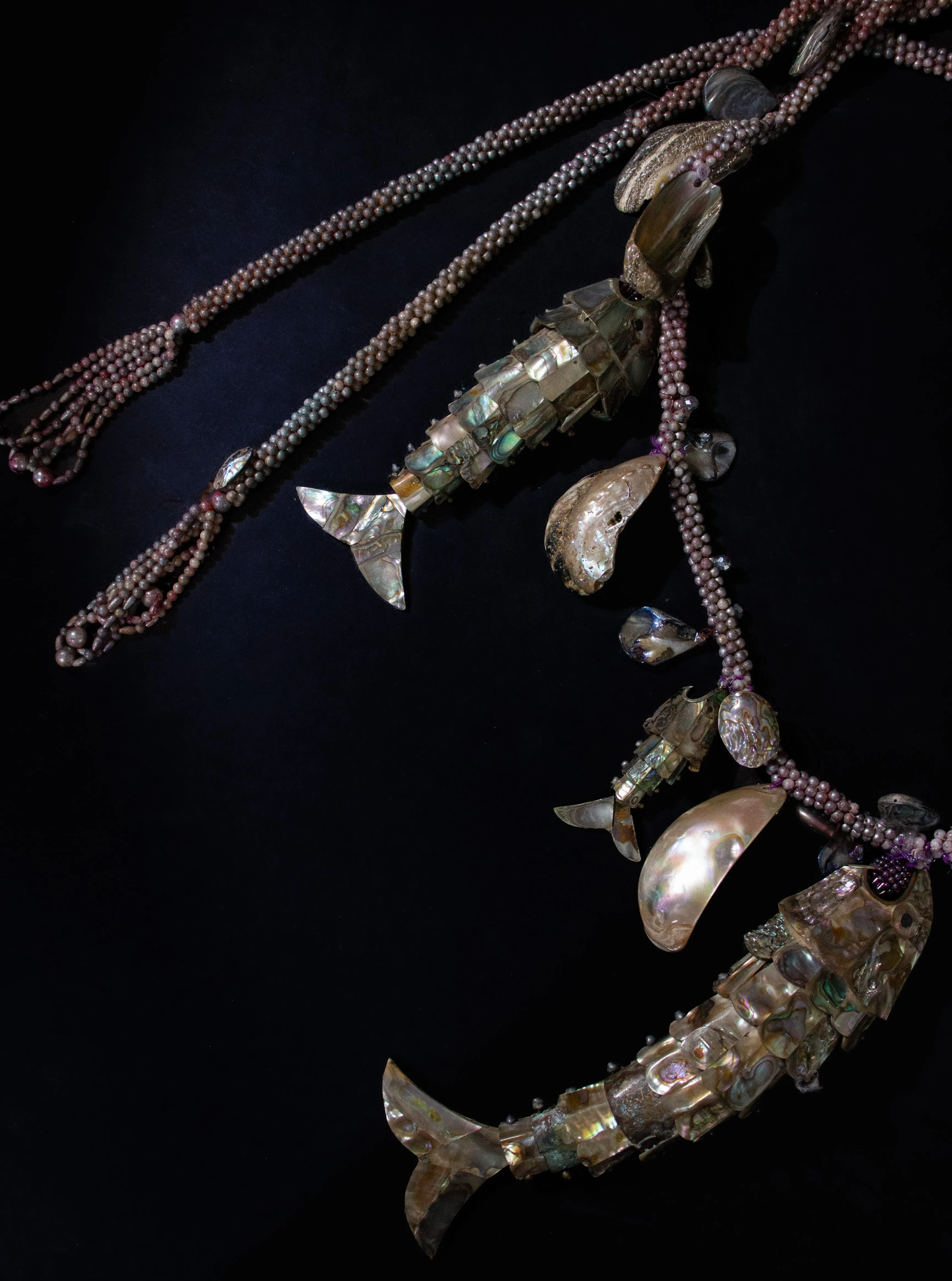 Abalone and Pearl Upcycled Necklace