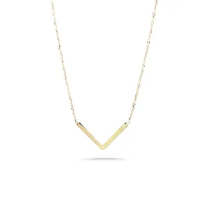 Adina - Tiny V Necklace in Y14K