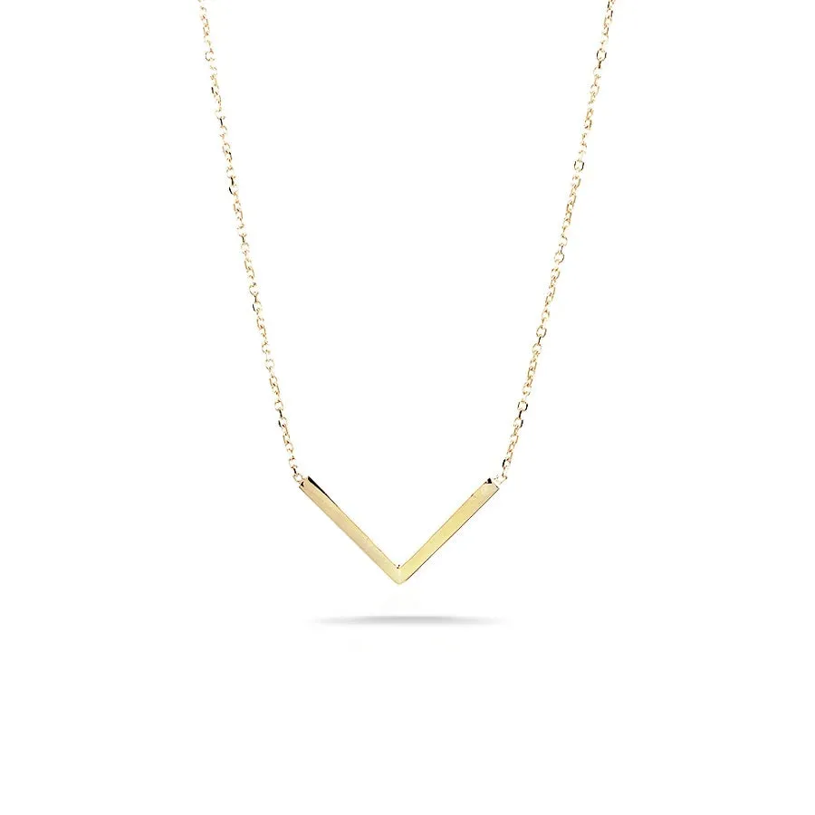Adina - Tiny V Necklace in Y14K