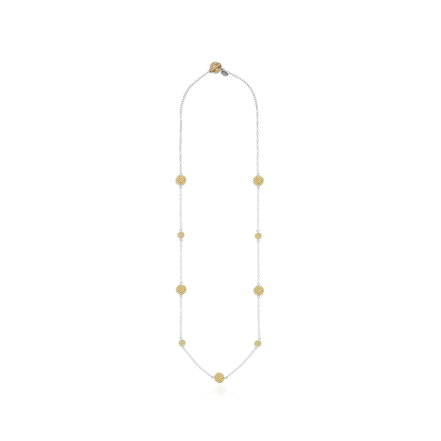 Anna Beck Gold and Silver Long Multi-Disc Station Necklace