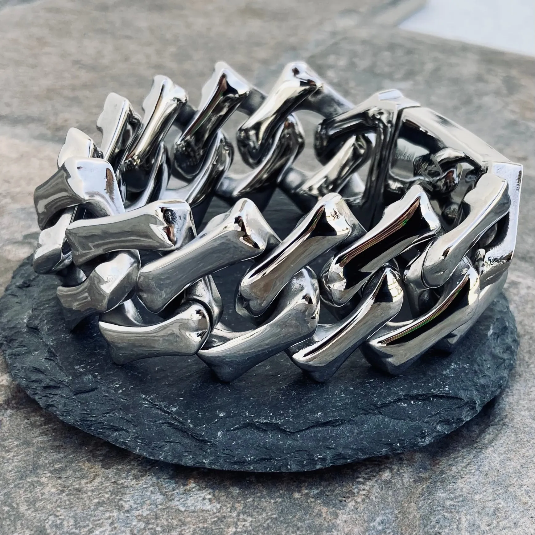 Bagger Bracelet - Bonez - Silver - 1.25 Wide - The Classic - B126