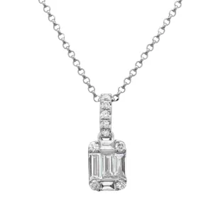 Baguette Squared Pendant Necklace