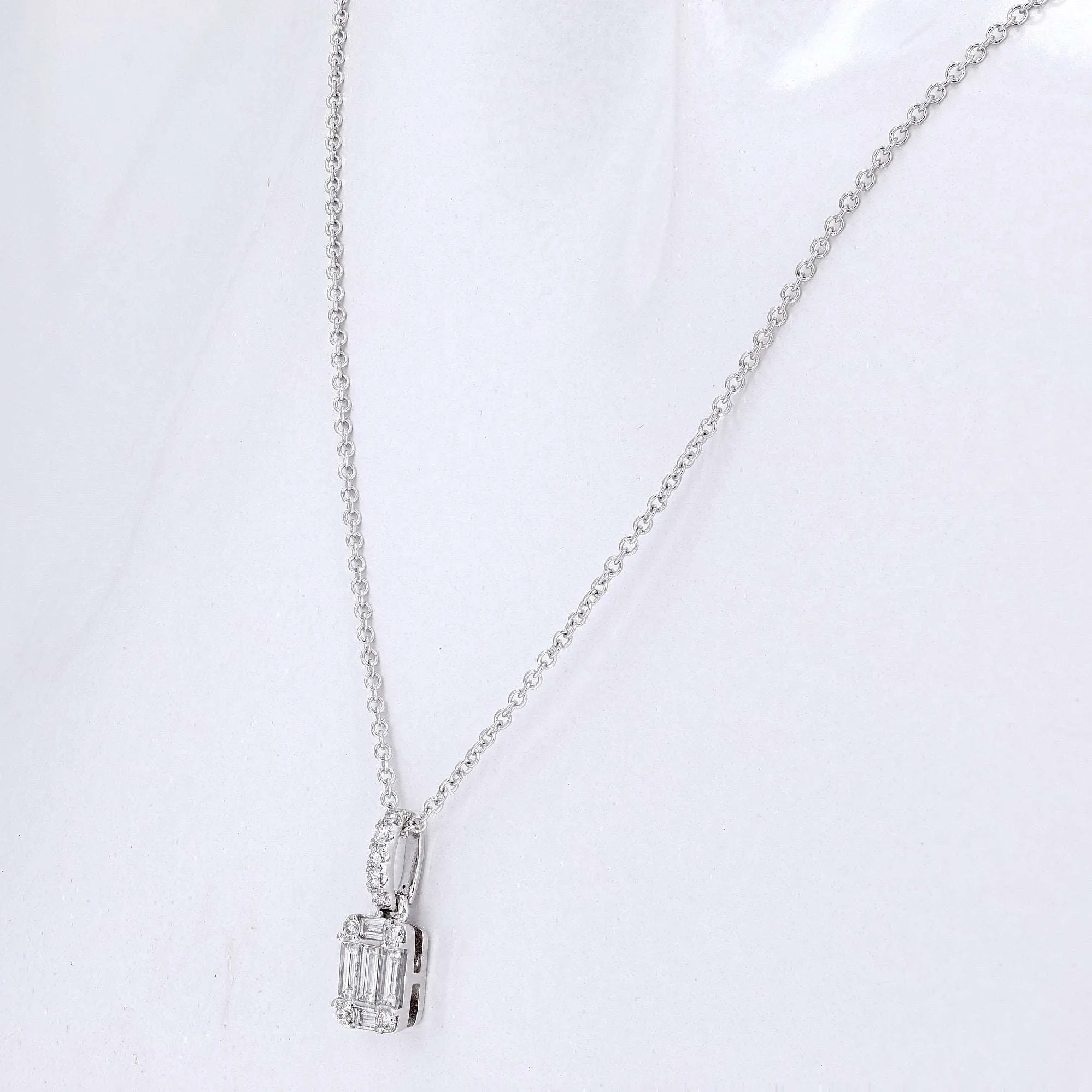 Baguette Squared Pendant Necklace