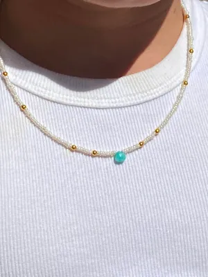 Beach Bliss Pearl Larimar Necklace