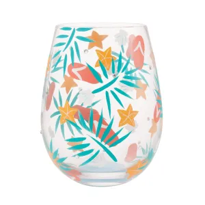 Beachful Bliss Hand Painted stemless wine glass
