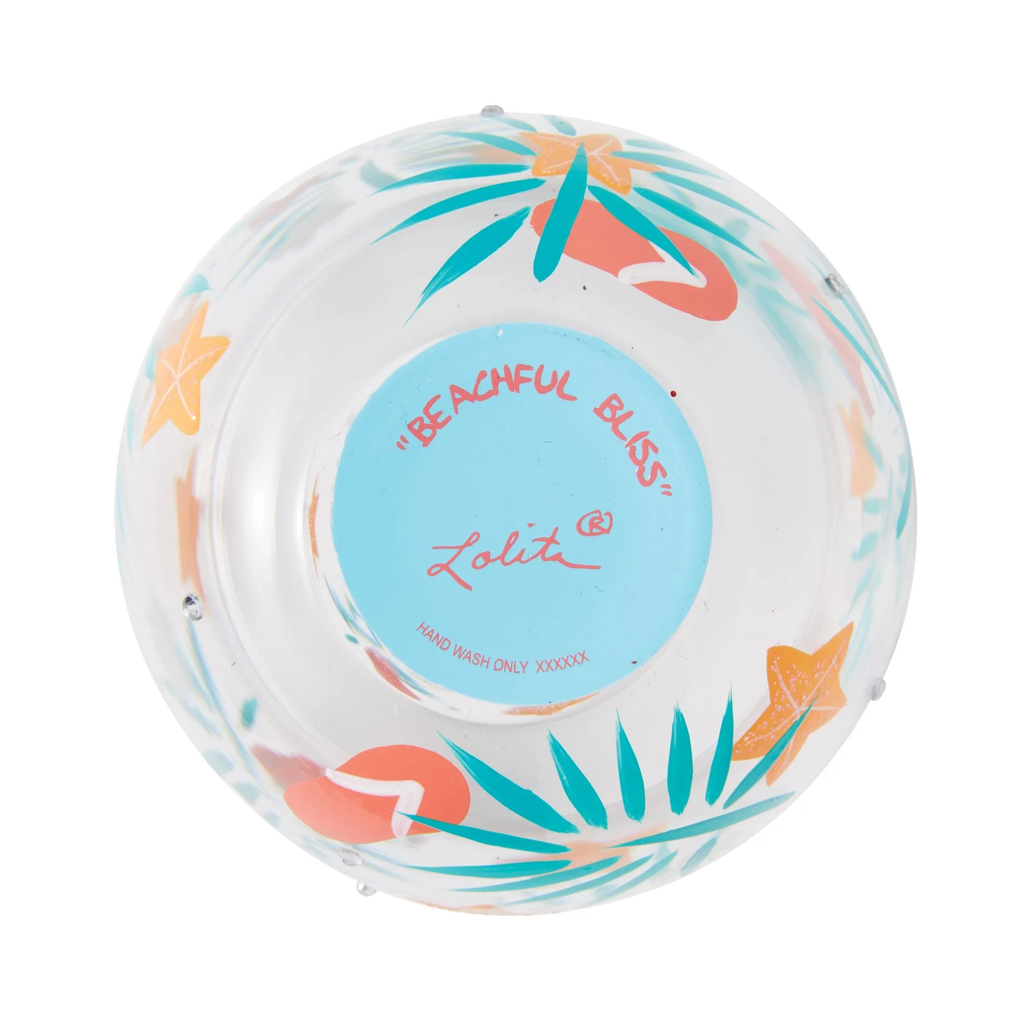 Beachful Bliss Hand Painted stemless wine glass
