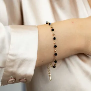 Black Crystal Beads Indian Mangalsutra Beaded Nazaria Bracelet