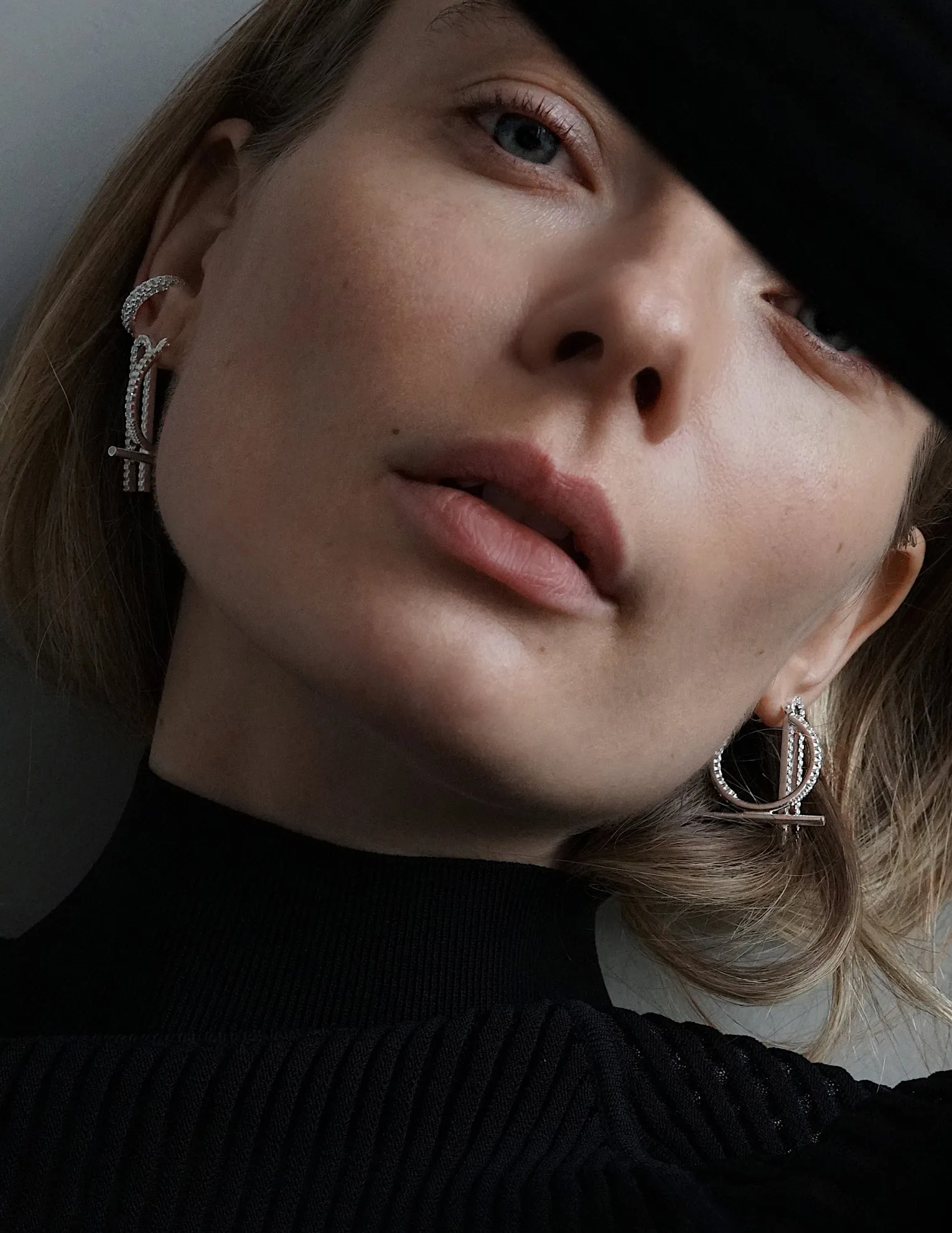 Blake Crystal Earrings <br> Silver
