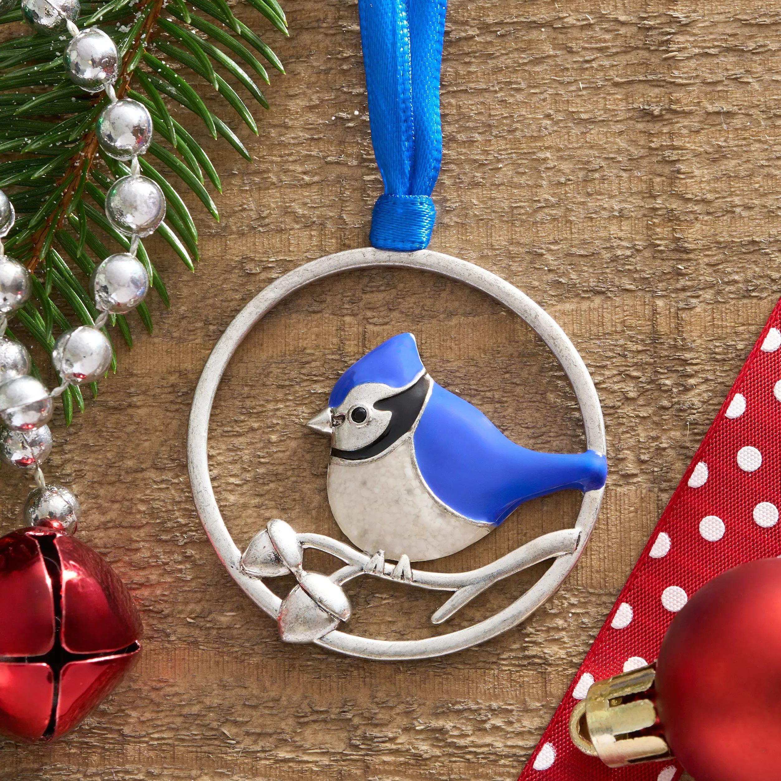 Blue Jay Branch Ornament Gift Set