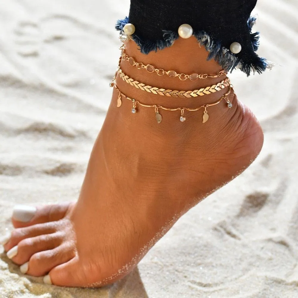 Bohemia Shell Chain Anklet Sets Ankle Bracelet