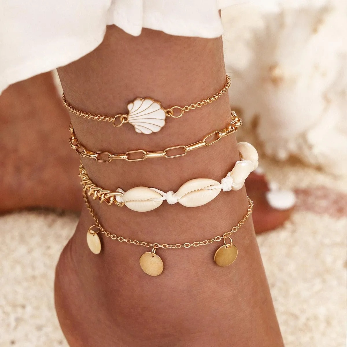 Bohemia Shell Chain Anklet Sets Ankle Bracelet