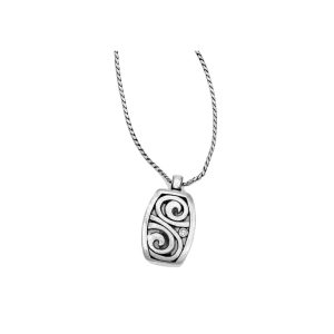 Brighton Women's London Groove Badge Clip Silver Necklace