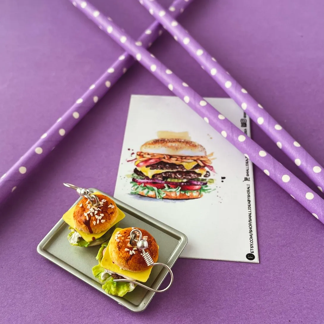 Burger Mini Food Earrings