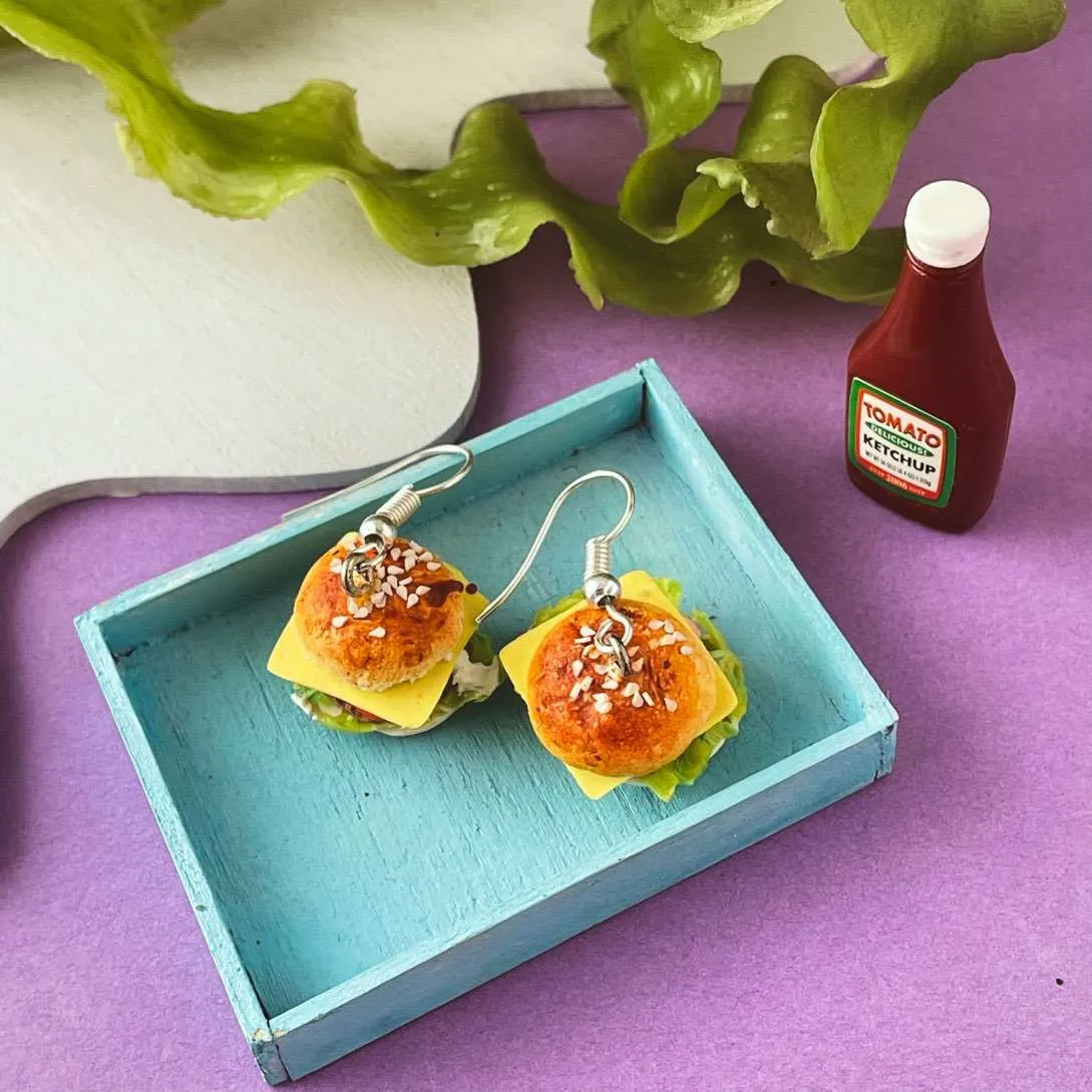 Burger Mini Food Earrings