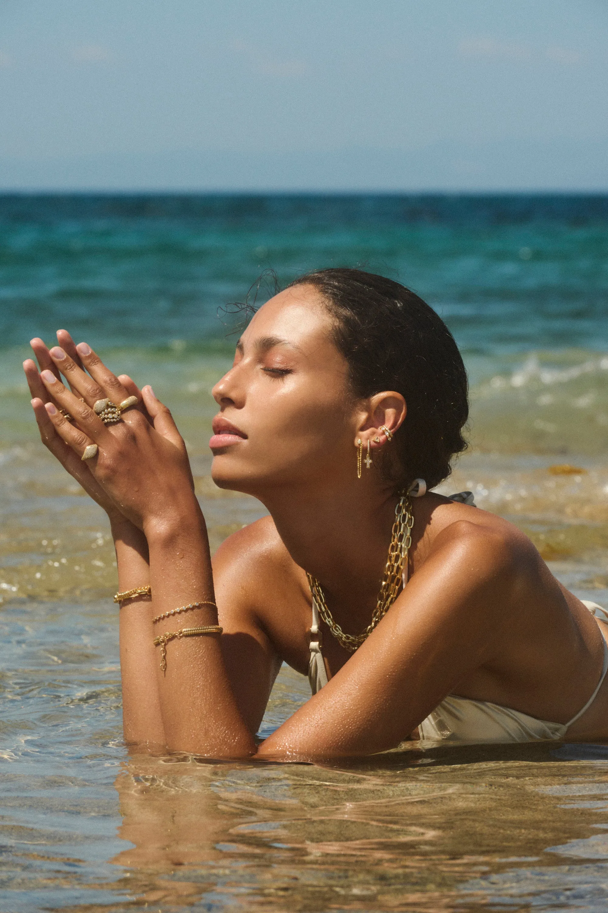 Cara gold plated chain necklace