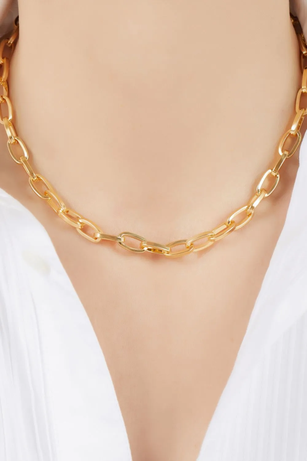 Cara gold plated chain necklace