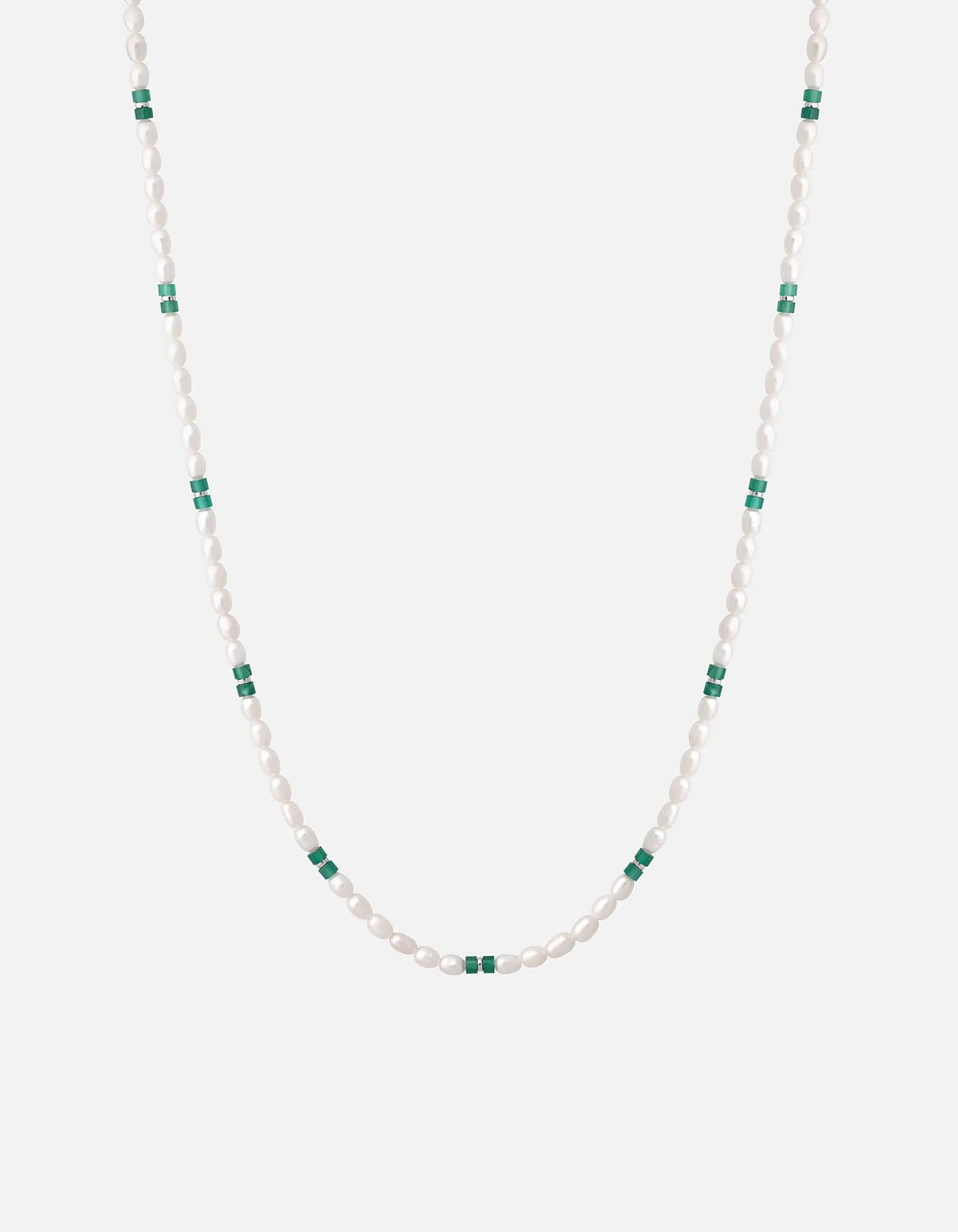 Cash Agate Pearl Necklace, Sterling Silver
