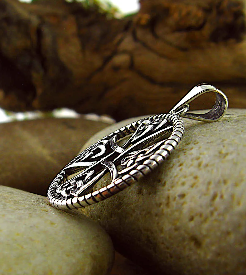 Celtic Iron Cross Pendant With Triquetra Knots