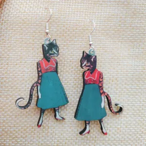 Channel Your Inner Cat Lady with Retro Cat Earrings: Sustainable & Handmade