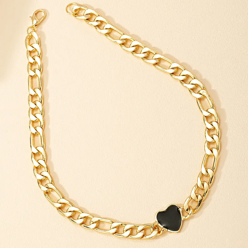 Chic Heart Pendant Necklace with European & American Flair