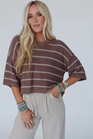 Coastal Stripe Top - Mocha