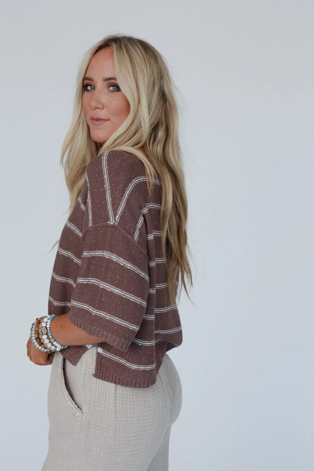 Coastal Stripe Top - Mocha