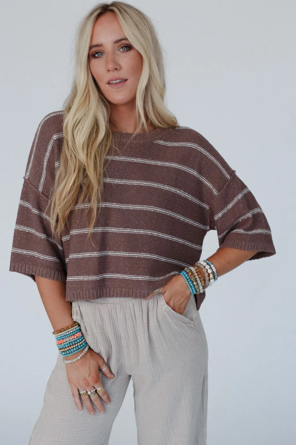 Coastal Stripe Top - Mocha