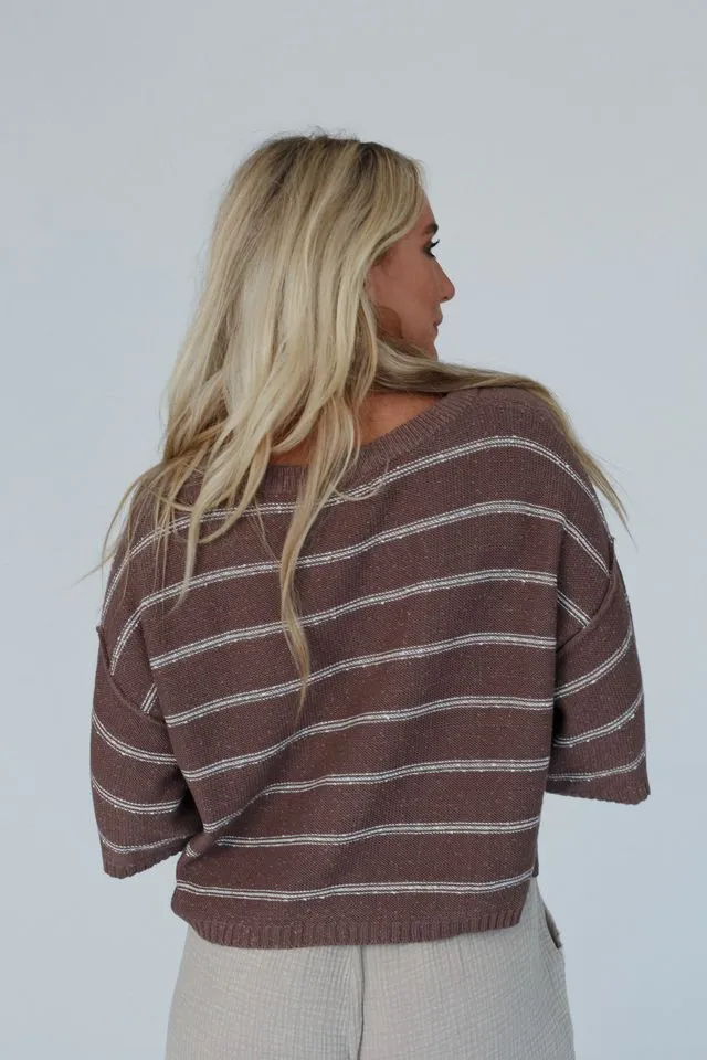 Coastal Stripe Top - Mocha