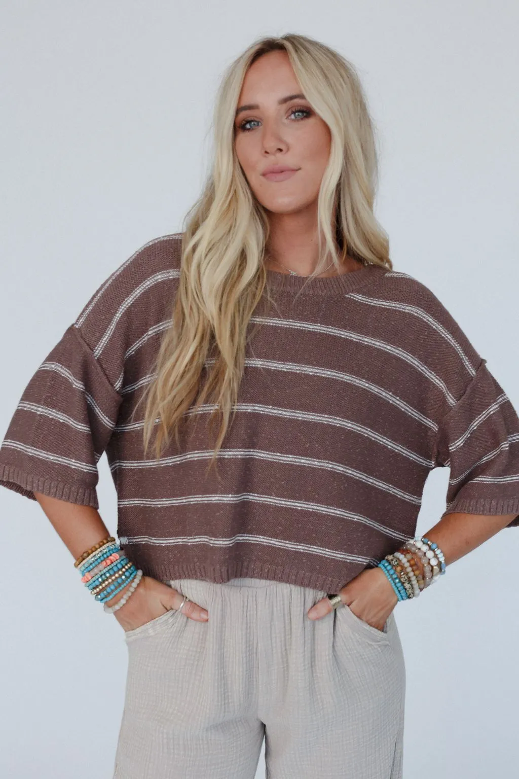 Coastal Stripe Top - Mocha
