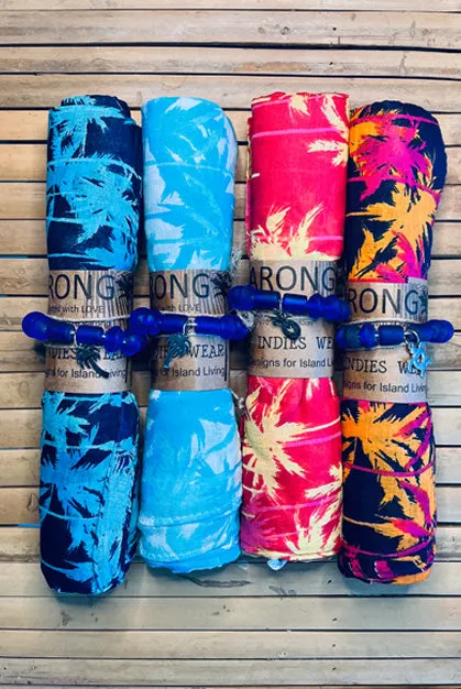 Coconut Palm Tree Printed Cotton Sarong