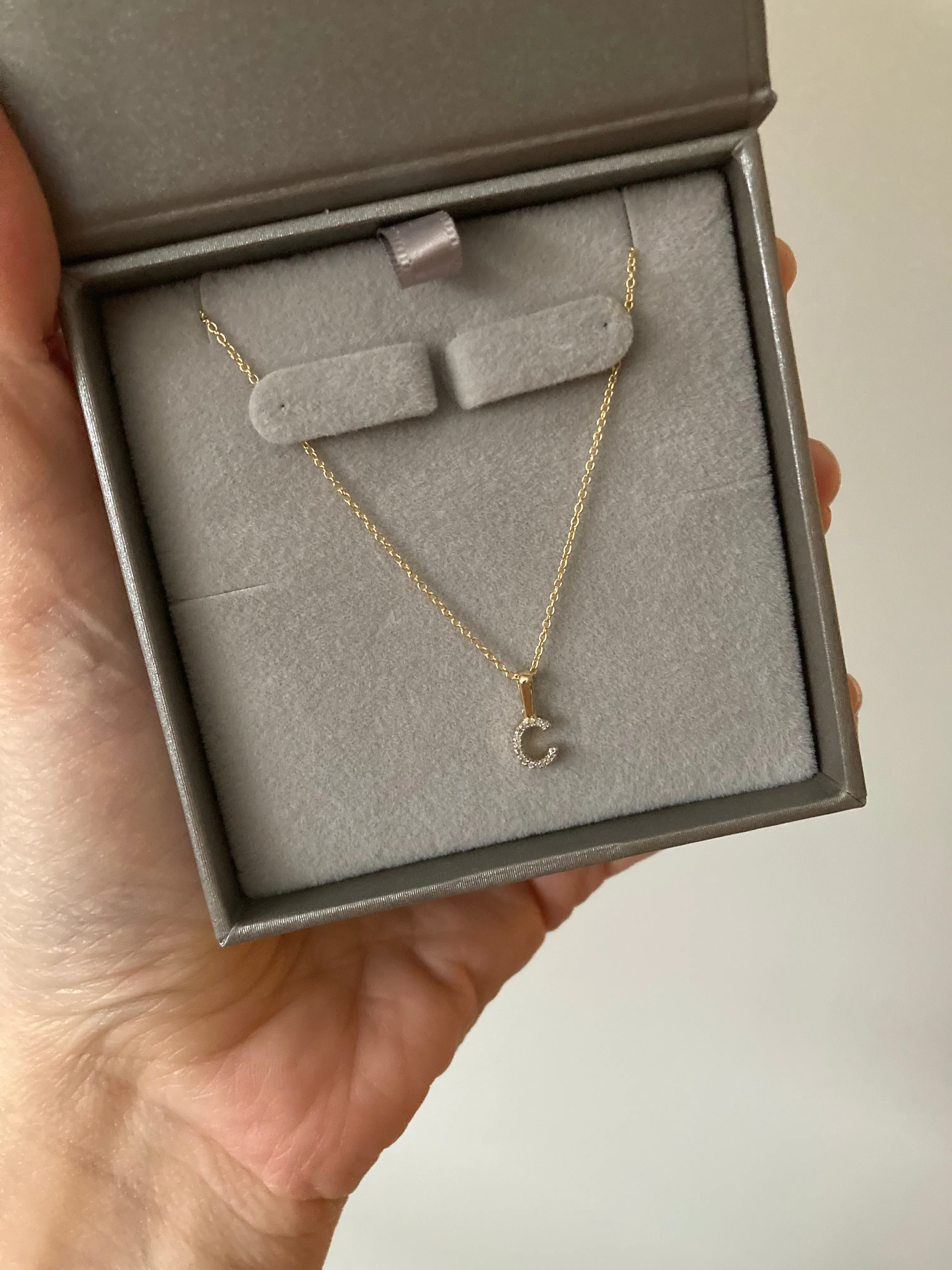 Diamond Initial Charm Necklace
