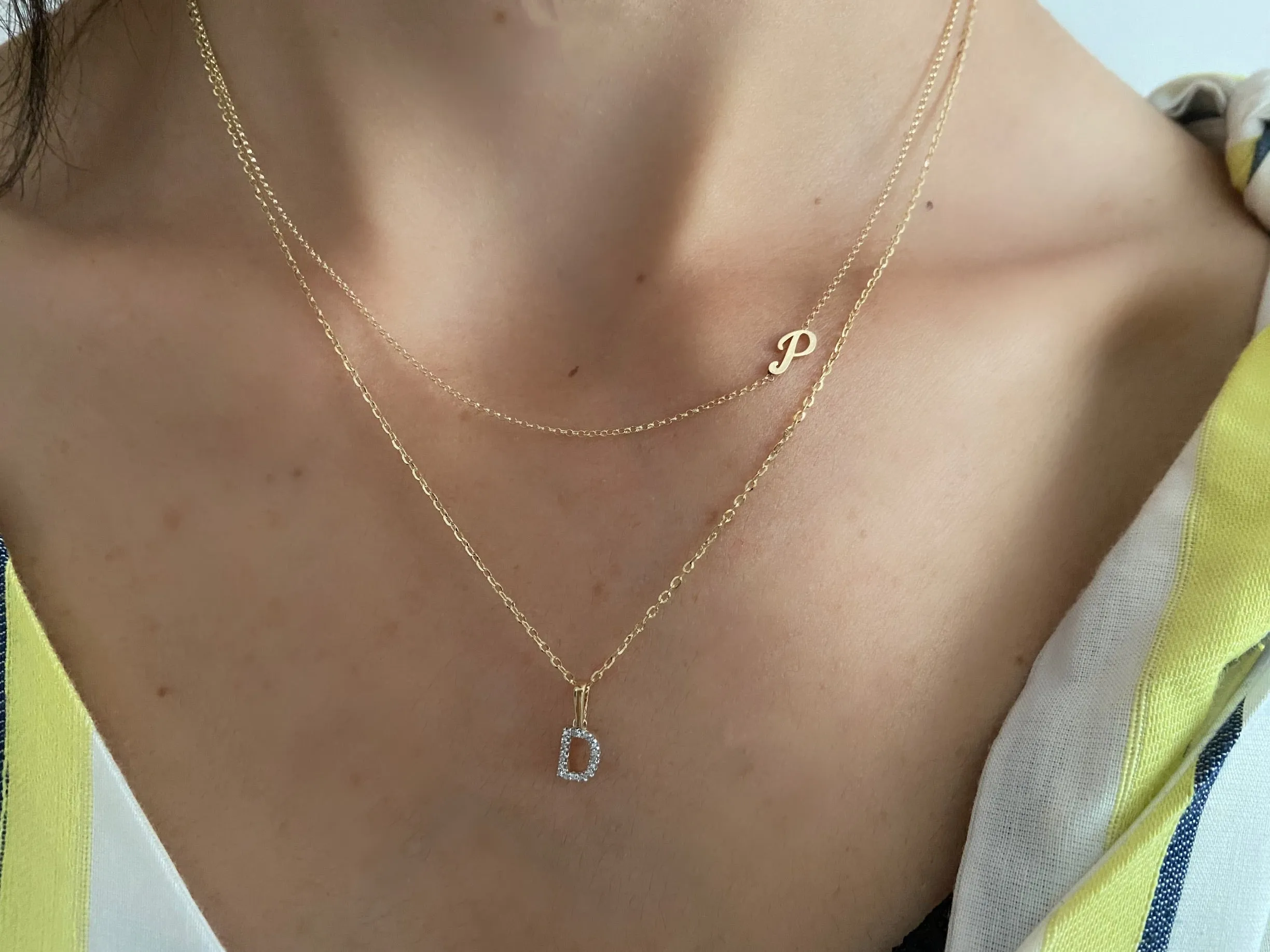 Diamond Initial Charm Necklace