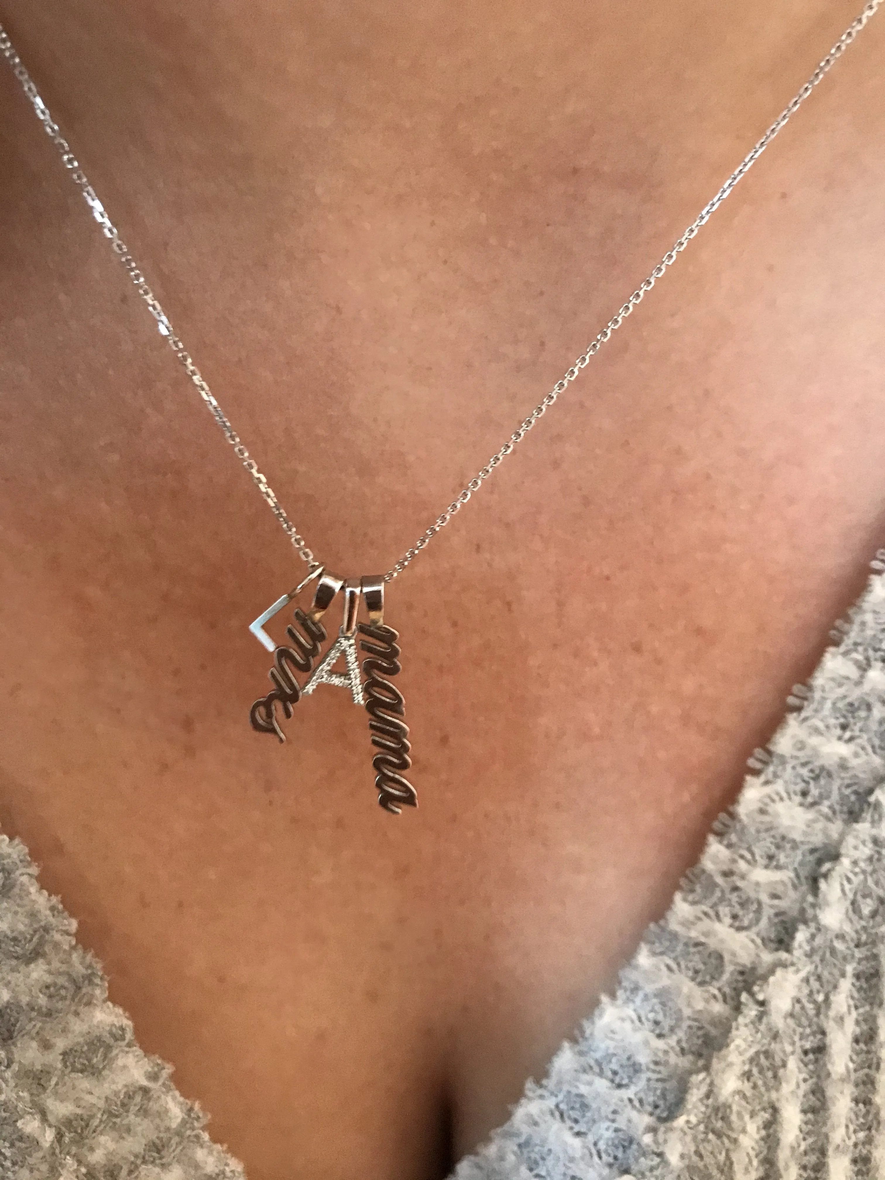 Diamond Initial Charm Necklace